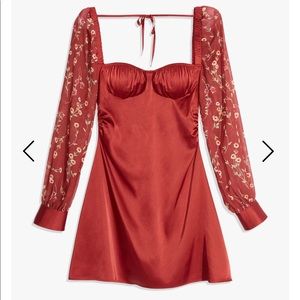 PUFF SLEEVE ROSES AND DAISES MINI DRESS